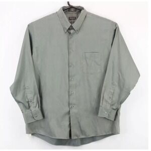 Arrow Shirt Dress XL 17.5 34/35 Men's Button Up Long‎ Sleeve Collared Green